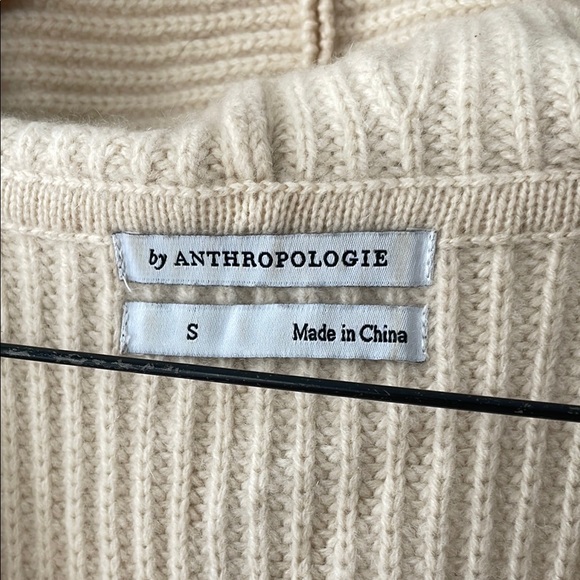 Anthropologie Cashmere Cream Sweater Sleeveless Hoodie Vest - Picture 5 of 11